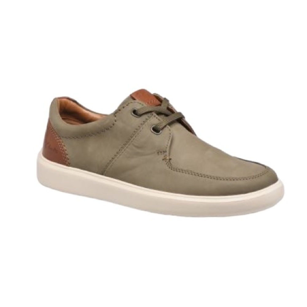 Clarks Lace Men's casual boat shoes Sneakers in leather size 8 US Olive Nubuck
